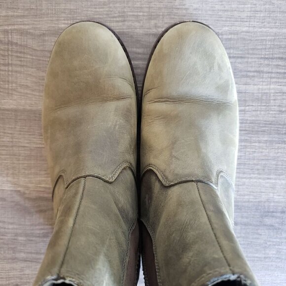Teva Ellery Ankle Waterproof Distressed Leather Boots Olive Green Sz Women's 6.5 - Picture 6 of 12